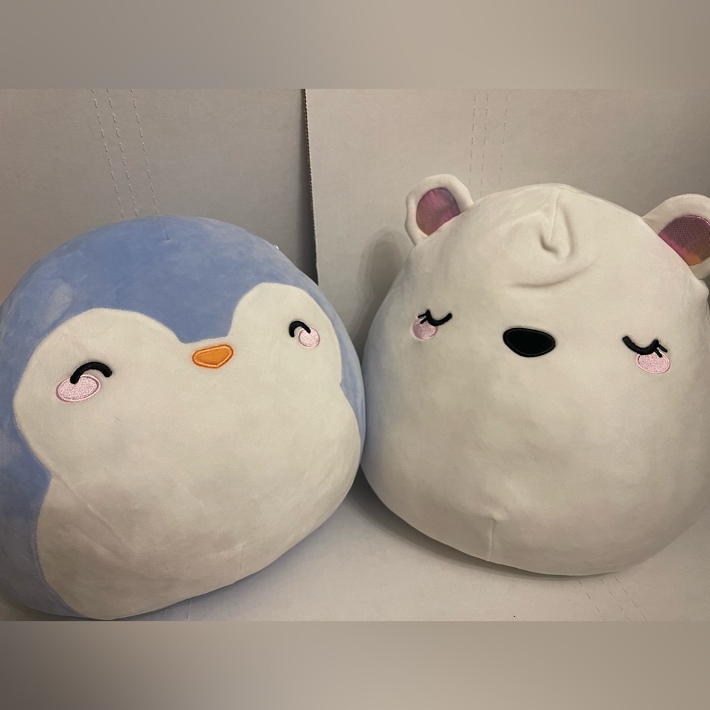 Helca the penguin and Sertina the polar bear Squishmallows